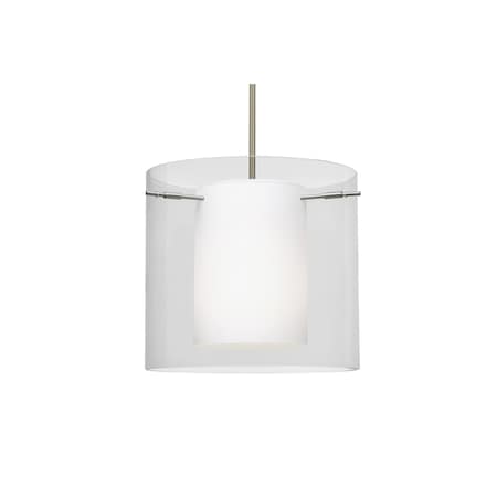 Pahu 12 Stem Pendant, Clear/Opal, Satin Nickel Finish, 1x100W Incandescent